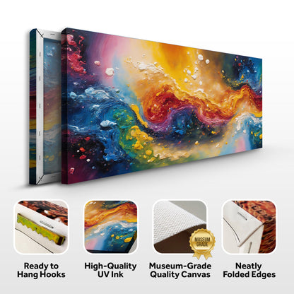 Chroma Nova Wall Art canvas set (3-panel) by Tailored Canvases, vibrant pink orange blue swirls on Tampa Home & Garden Store