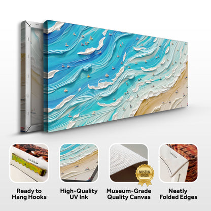 Beach Days Wall Art V 3-panel canvas by Tailored Canvases featuring vibrant blue ocean waves on Tampa Home & Garden Store