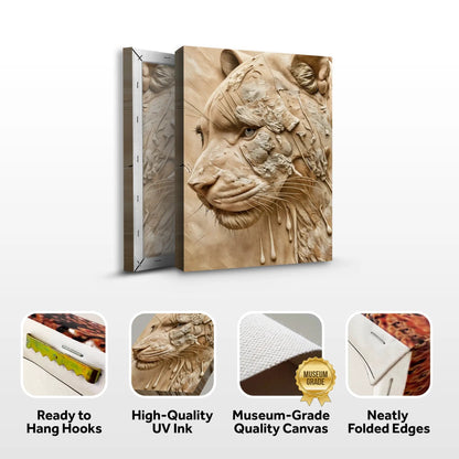 Earthen Predator Wall Art triple-panel canvas in tan earthy tones by Tailored Canvases Crafting Canvas on Tampa Home & Garden Store