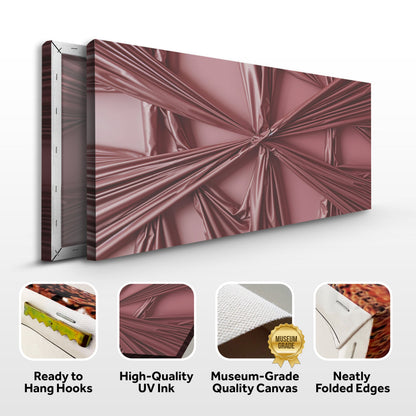 Modern Abstract Minimalist Wall Art VII canvas by Tailored Canvases with pink satin folds on Tampa Home & Garden Store