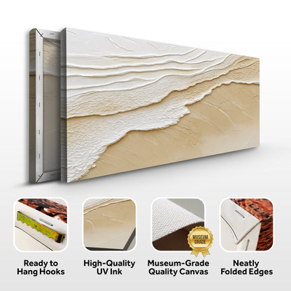 Neutral Ocean Waves canvas wall art by Tailored Canvases; textured beige layered panels on Tampa Home & Garden Store
