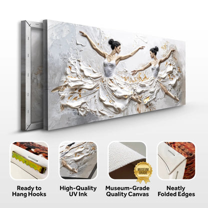 Modern Ethereal Dancers canvas wall art, 3-panel white-gray triptych by Tailored Canvases on Tampa Home & Garden Store