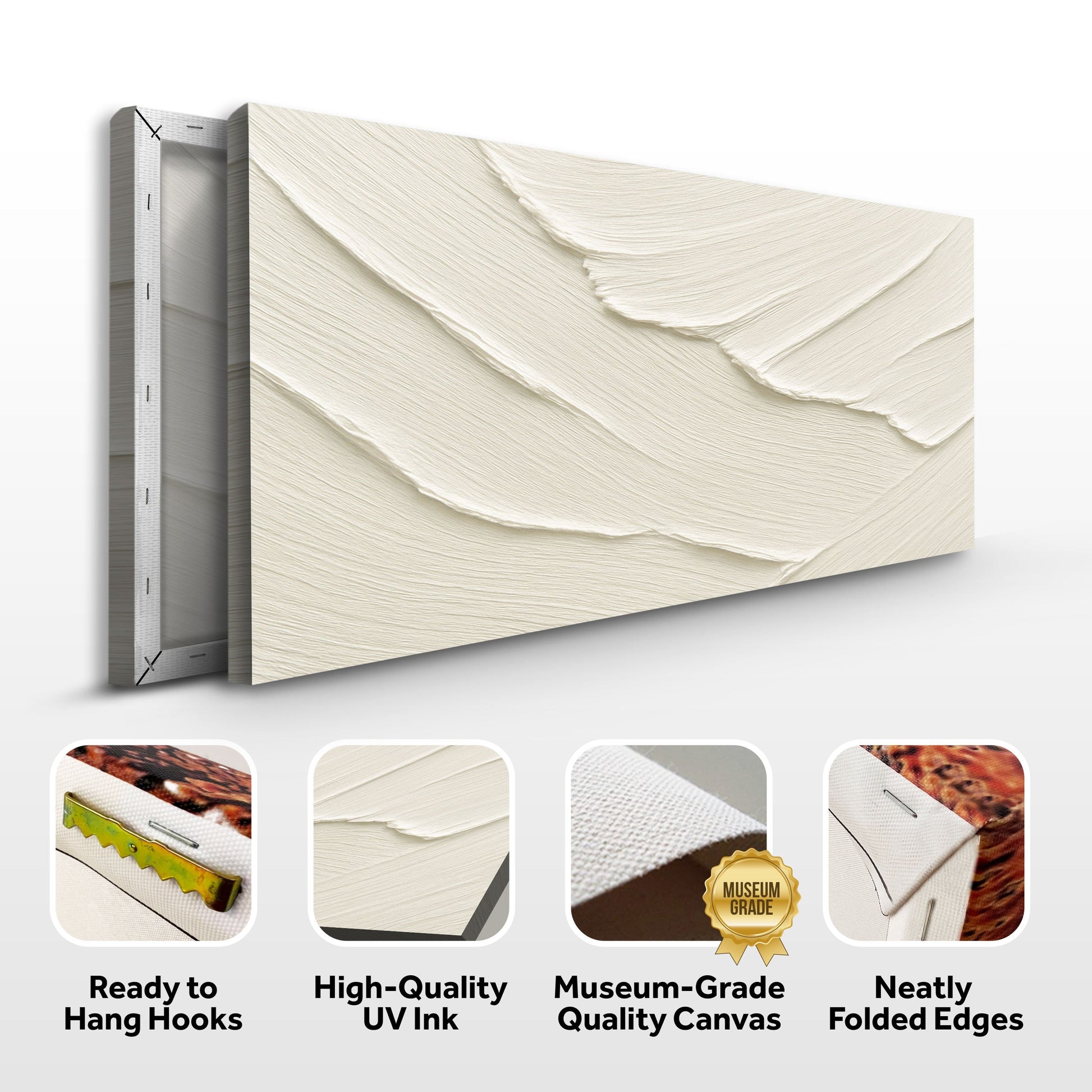 Tailored Canvases Abstract Minimalist Wave Wall Art II canvas; beige texture with stretcher bars on Tampa Home & Garden Store