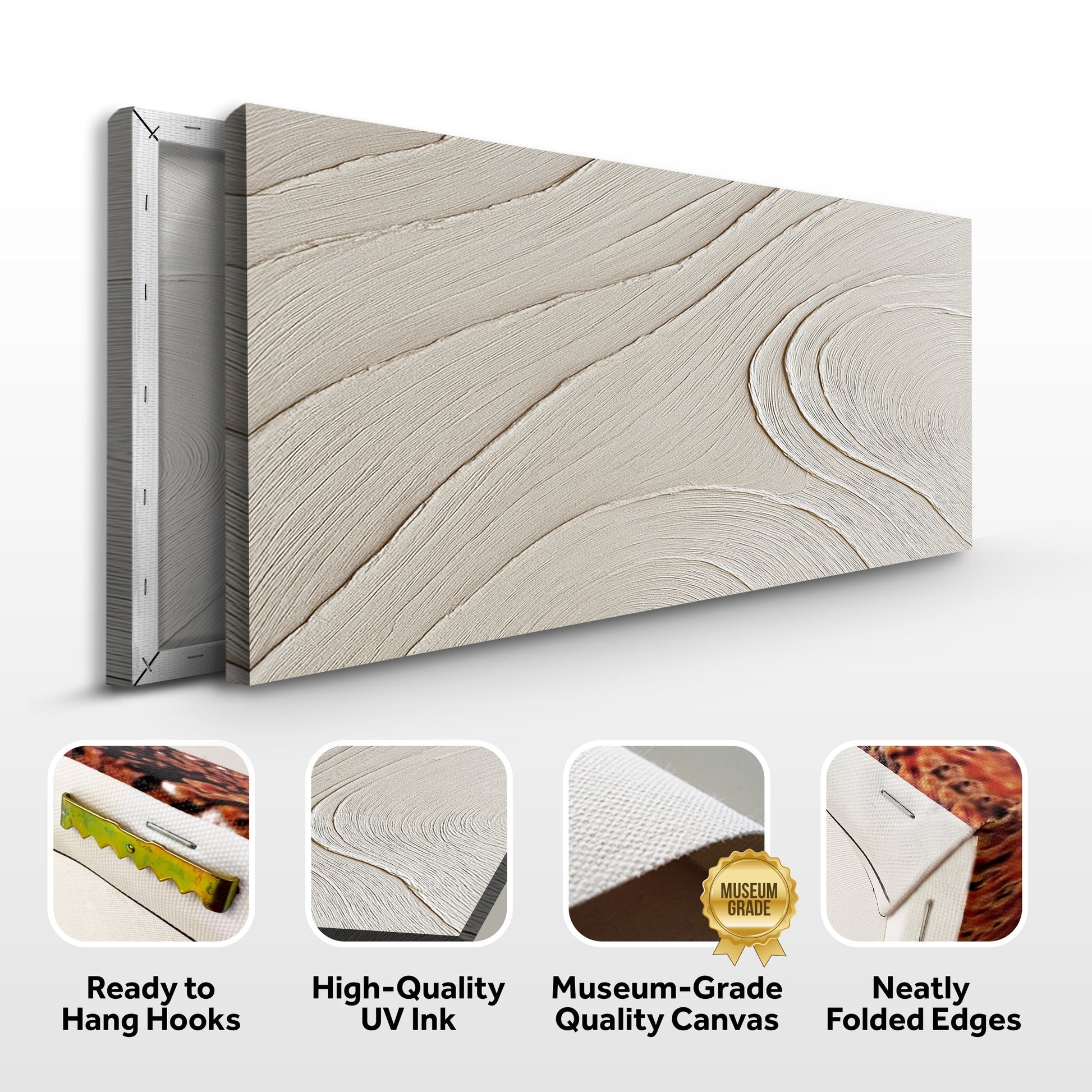 Minimalist Wall Art canvas by Tailored Canvases; beige woodgrain crafting canvas on Tampa Home & Garden Store