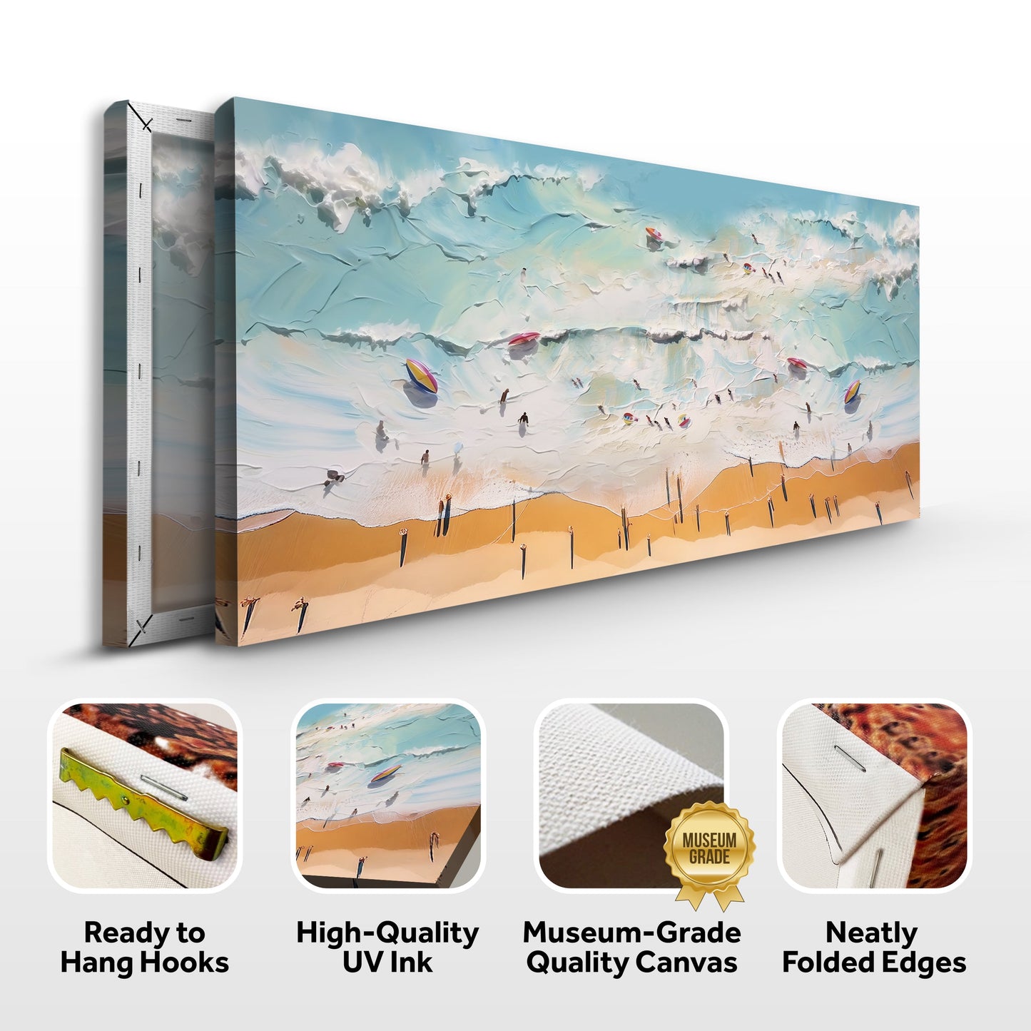 Beach Days Wall Art VI canvas with waves and surfers on Tampa Home & Garden Store