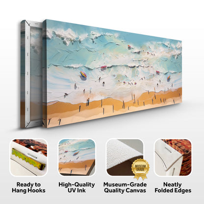 Beach Days Wall Art VI canvas with waves and surfers on Tampa Home & Garden Store