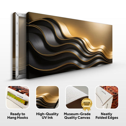 Black and gold minimalist abstract wall art IV canvas by Tailored Canvases crafting canvas on Tampa Home & Garden Store