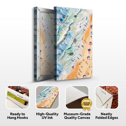 Beach Days Wall Art III canvas, 3-panel coastal scene with blue ocean by Tailored Canvases on Tampa Home & Garden Store