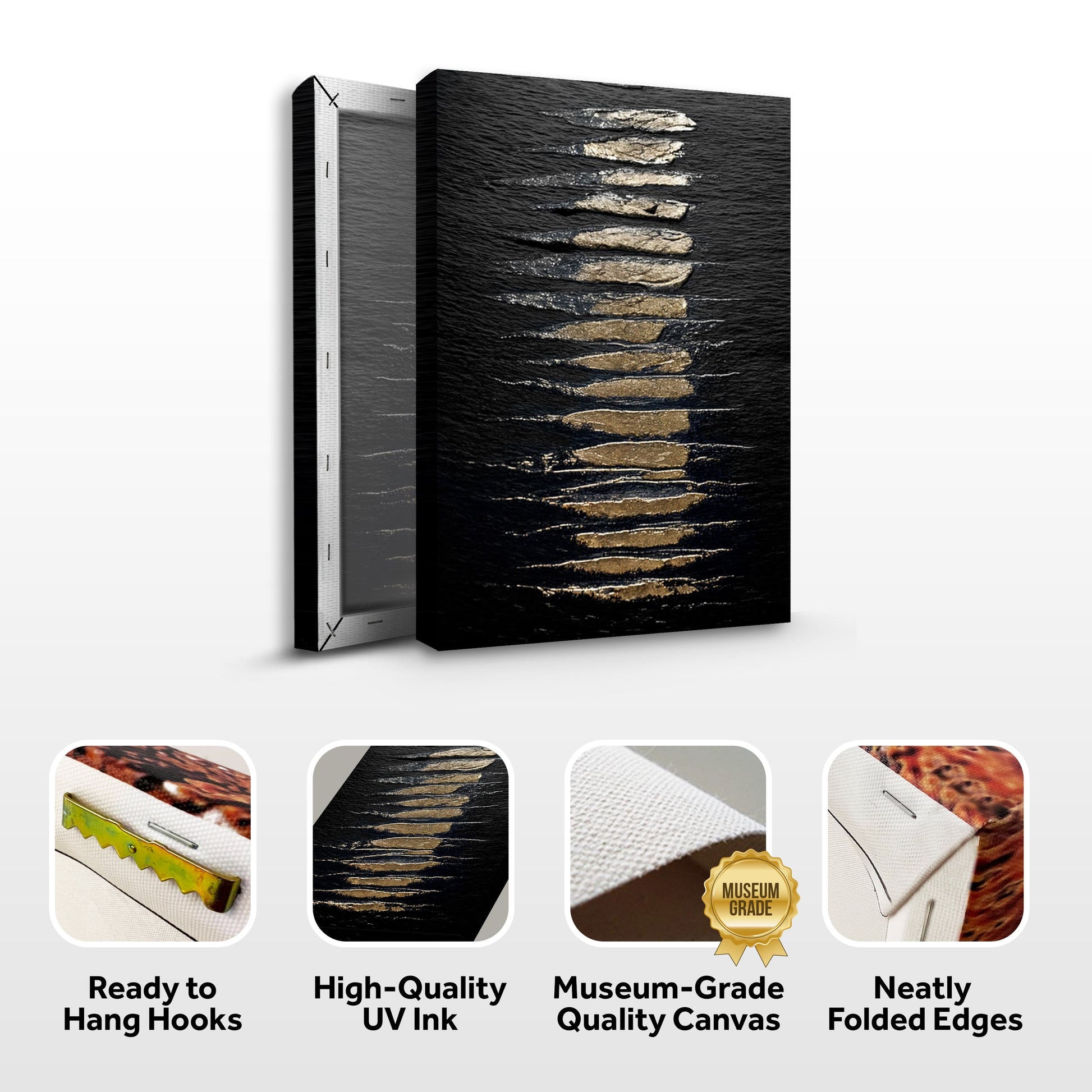 Canvas Black and Gold Abstract Minimalist Wall Art by Tailored Canvases, crafting canvas on Tampa Home & Garden Store