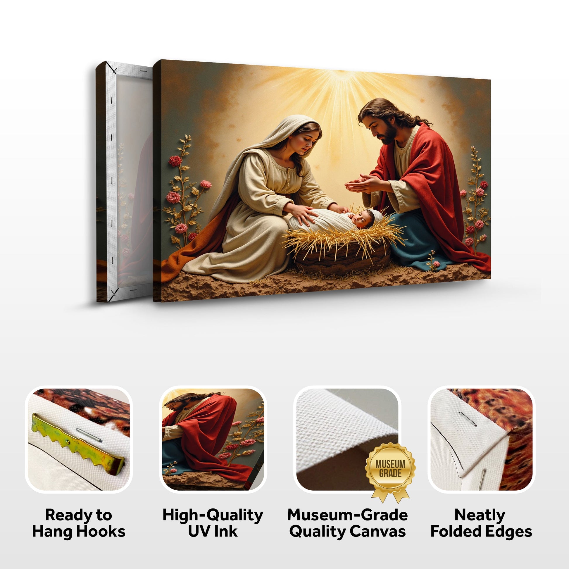 3D Faith Wall Art IV canvas print nativity scene with Mary and baby Jesus by Tailored Canvases on Tampa Home & Garden Store