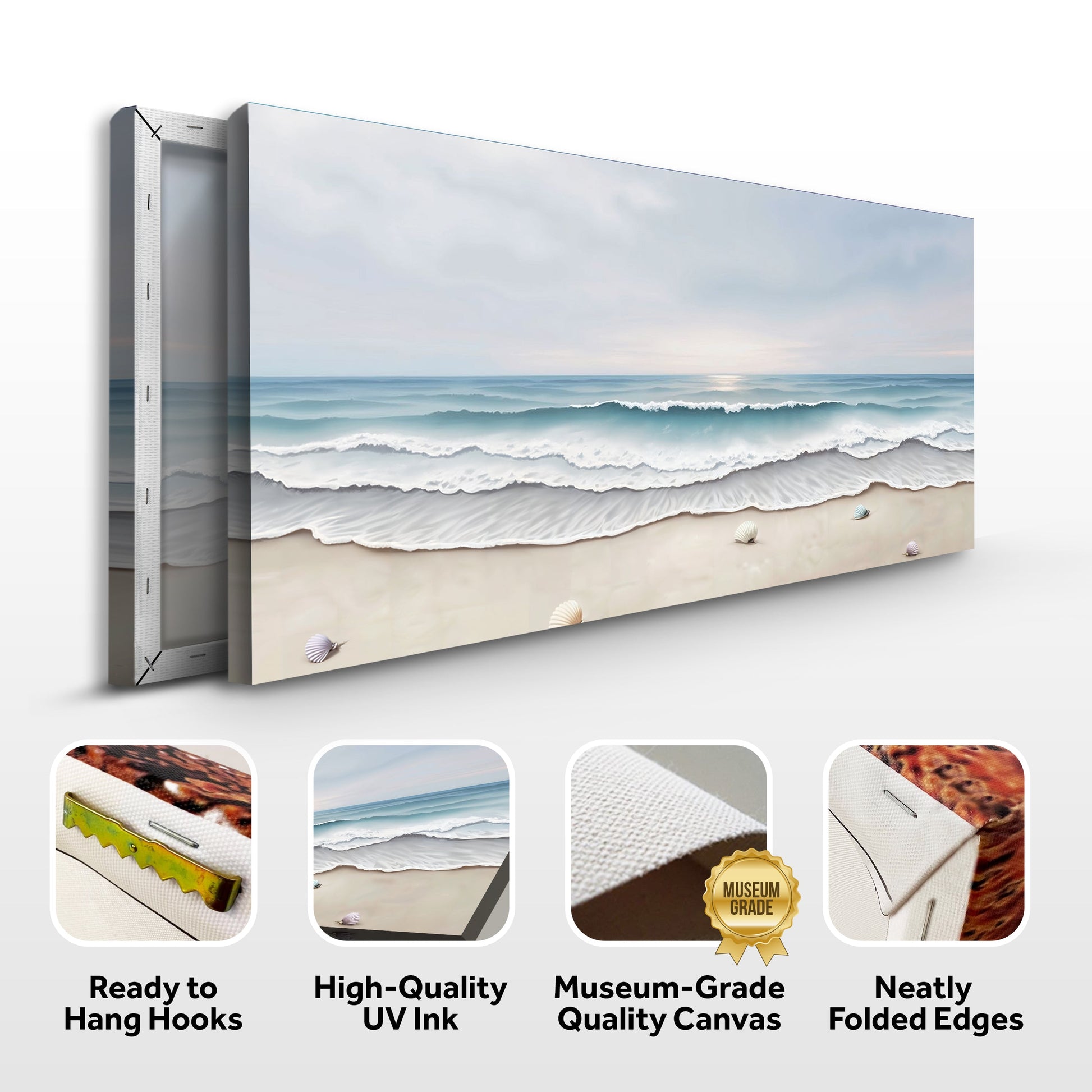 Serene Ocean Wave Wall Art canvas, three-panel seascape in blue tones by Tailored Canvases on Tampa Home & Garden Store