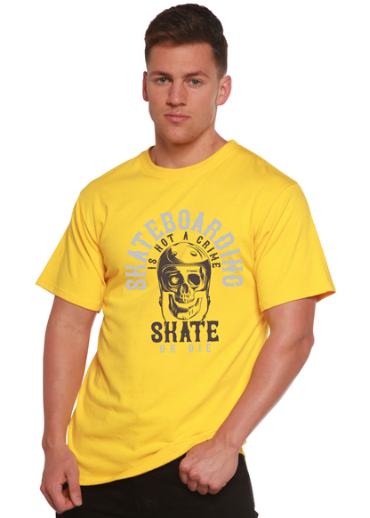 Skateboarding graphic tee in yellow bamboo viscose/organic cotton with skull print Spun Bamboo on Tampa Home & Garden Store