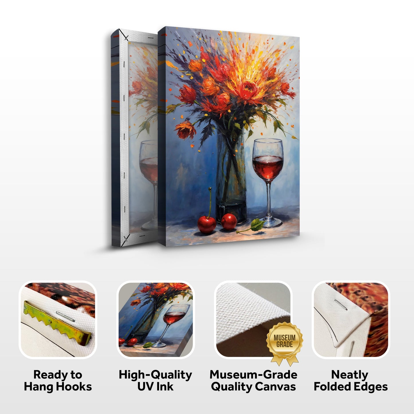Dynamic Still Life Abstract Wall Art canvas, Tailored Canvases, 3-panel bouquet on Tampa Home & Garden Store