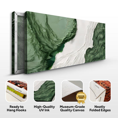 Green Rivers Abstract Canvas wall art V by Tailored Canvases, textured multi-panel canvas on Tampa Home & Garden Store