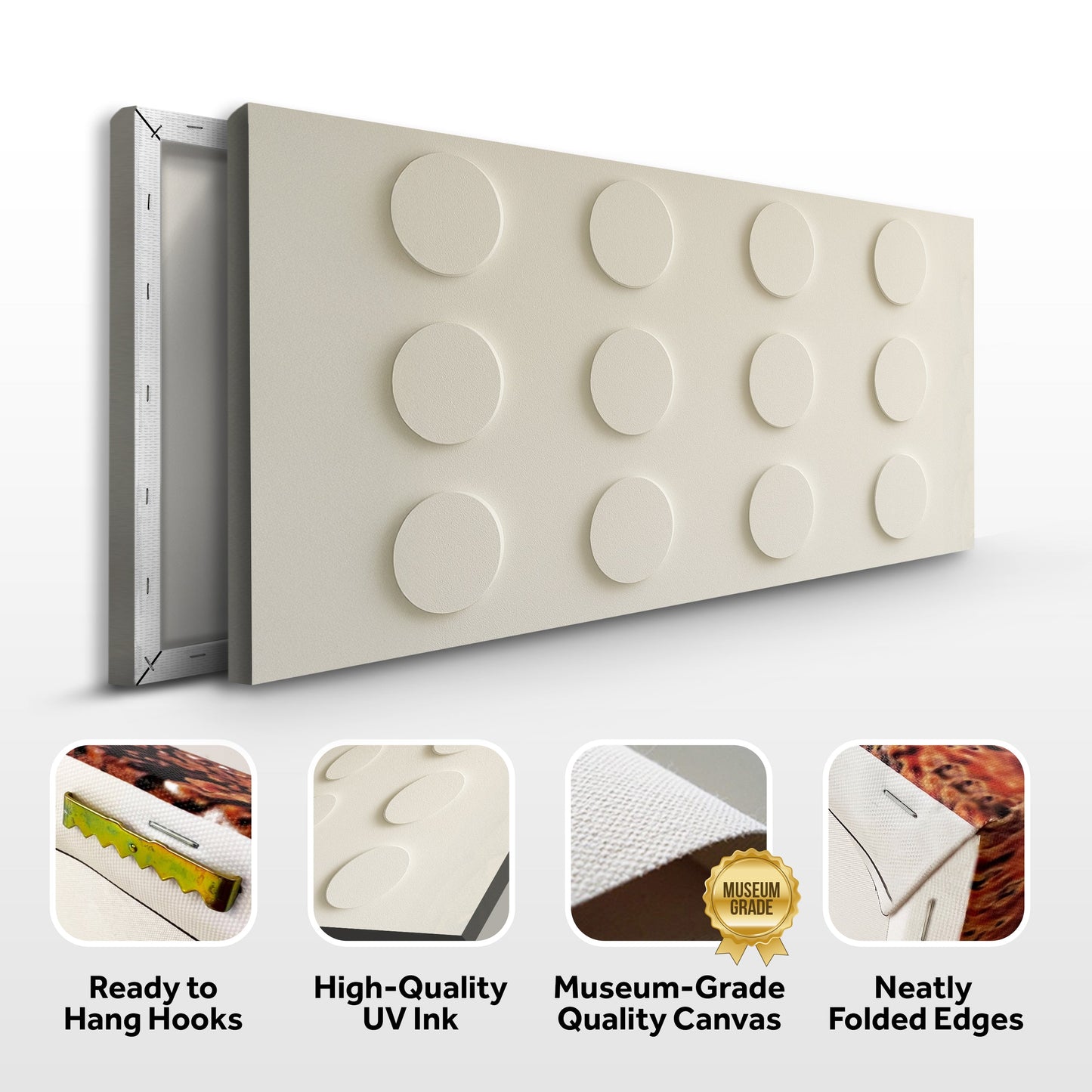 Modern Abstract Minimalist Wall Art II canvas by Tailored Canvases beige canvas with texture on Tampa Home & Garden Store
