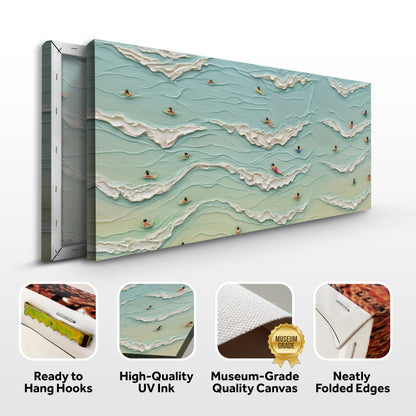 Beach Days Wall Art II Canvas by Tailored Canvases crafting canvas seascape with turquoise water and people swimming on Tampa Home & Garden Store