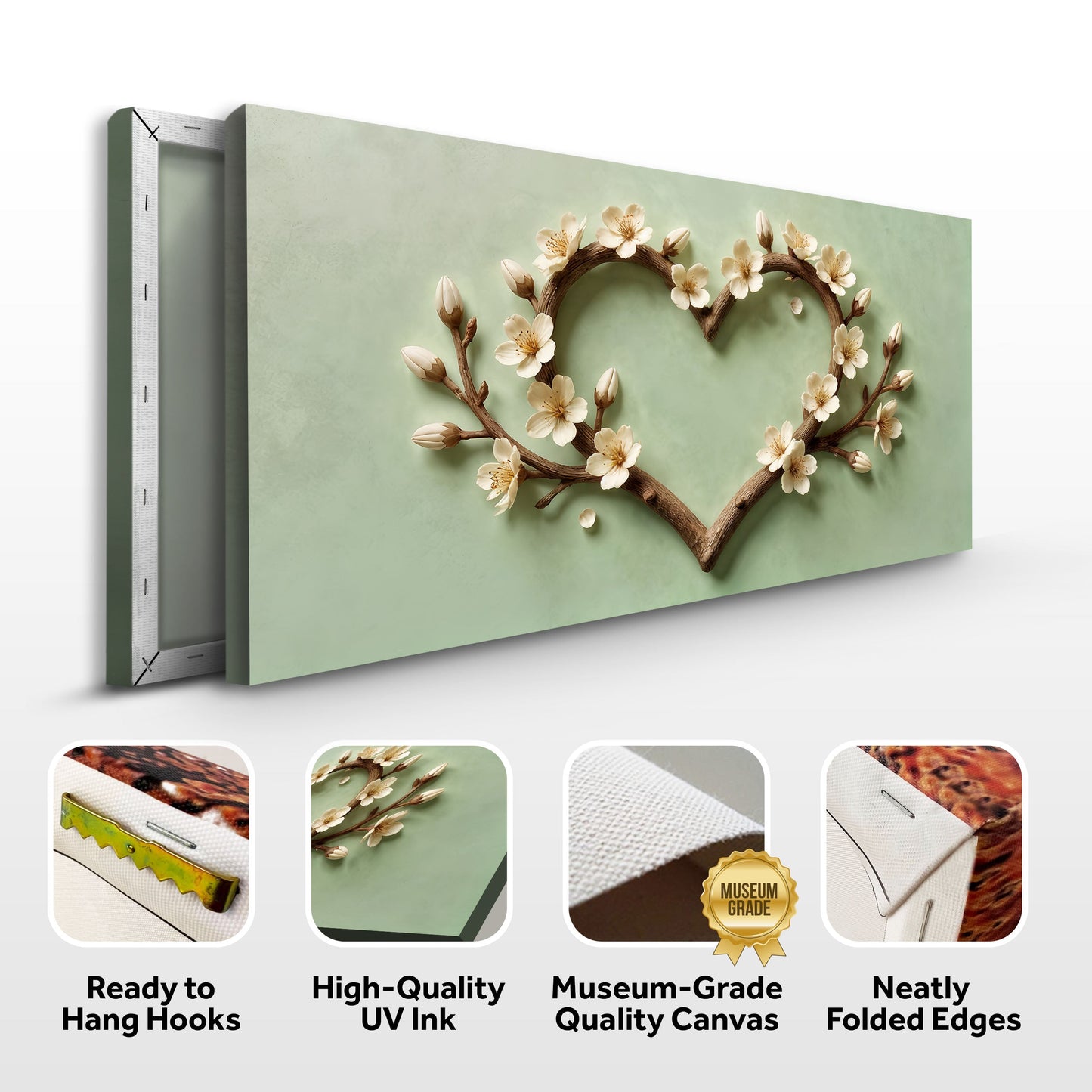 Harmony in Bloom Wall Art crafting canvas by Tailored Canvases with green bg and blossoms on Tampa Home & Garden Store