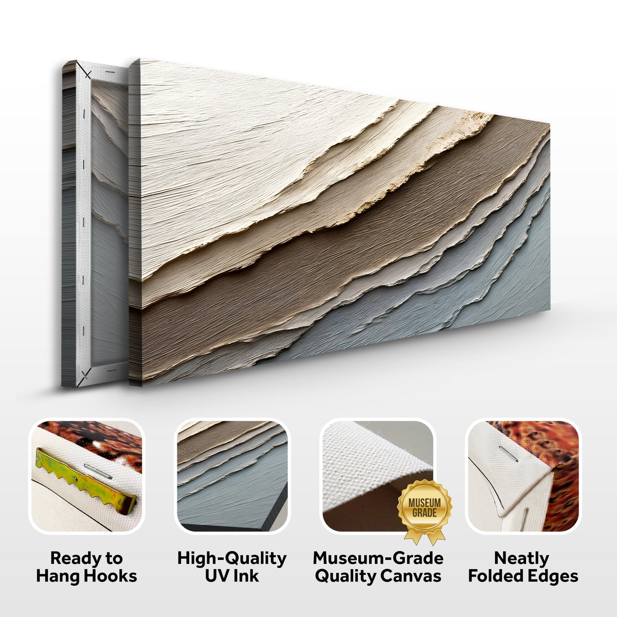 Abstract Earth Tones Wall Art Canvas by Tailored Canvases with textured layered earth tones on Tampa Home & Garden Store