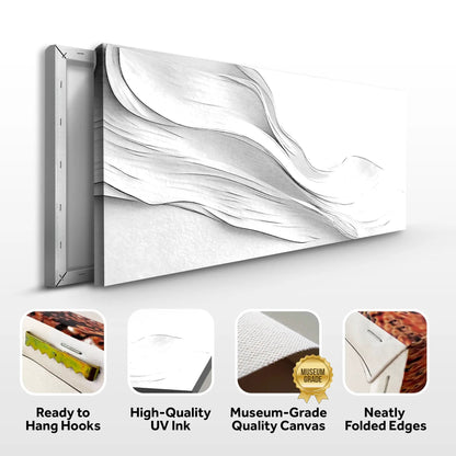 White minimalist wall art canvas Tailored Canvases with abstract grey wave design on Tampa Home & Garden Store