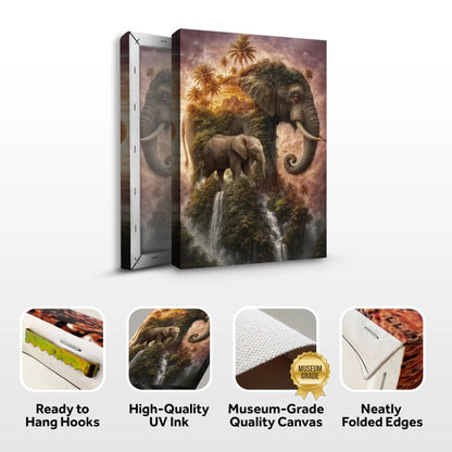 Elephant Jungle Majesty Canvas Tailored Canvases, group of elephants on a crafting canvas on Tampa Home & Garden Store