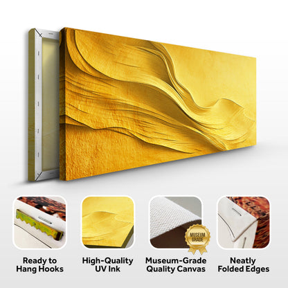 Gold Minimalist Wall Art Canvas by Tailored Canvases; textured gold abstract with curves on Tampa Home & Garden Store