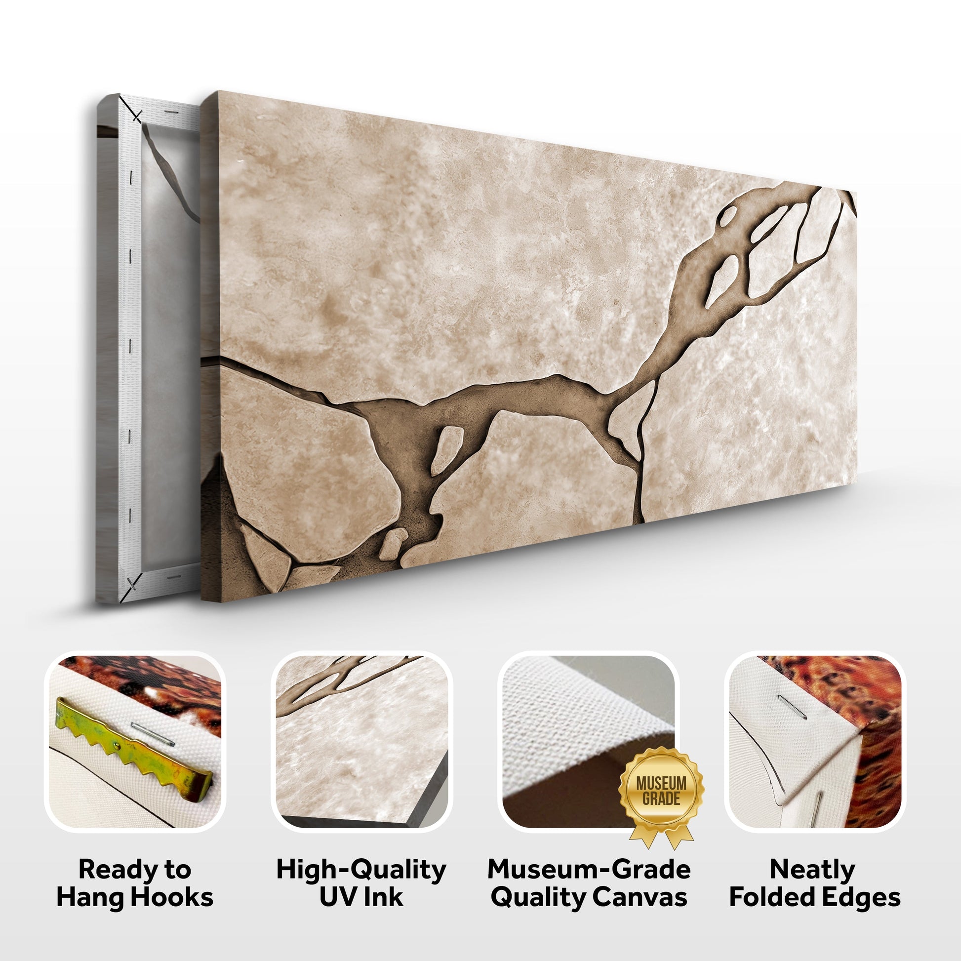 Muddy Abstract Wall Art crafting canvas by Tailored Canvases in beige earthy tones on Tampa Home & Garden Store