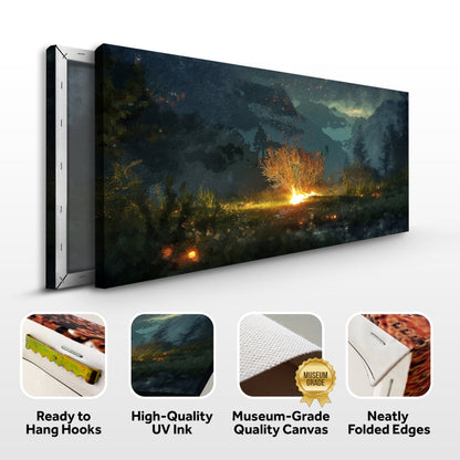 Canvas Holy Ground - Faith Wall Art by Tailored Canvases; dark landscape with glowing embers on Tampa Home & Garden Store