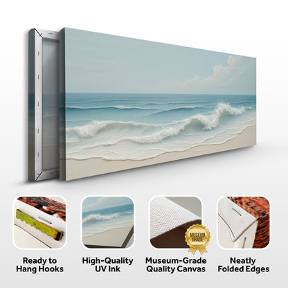 Canvas Serene Ocean Wave Coastal Wall Art VIII Tailored Canvases, 3-panel ocean-blue seascape on Tampa Home & Garden Store