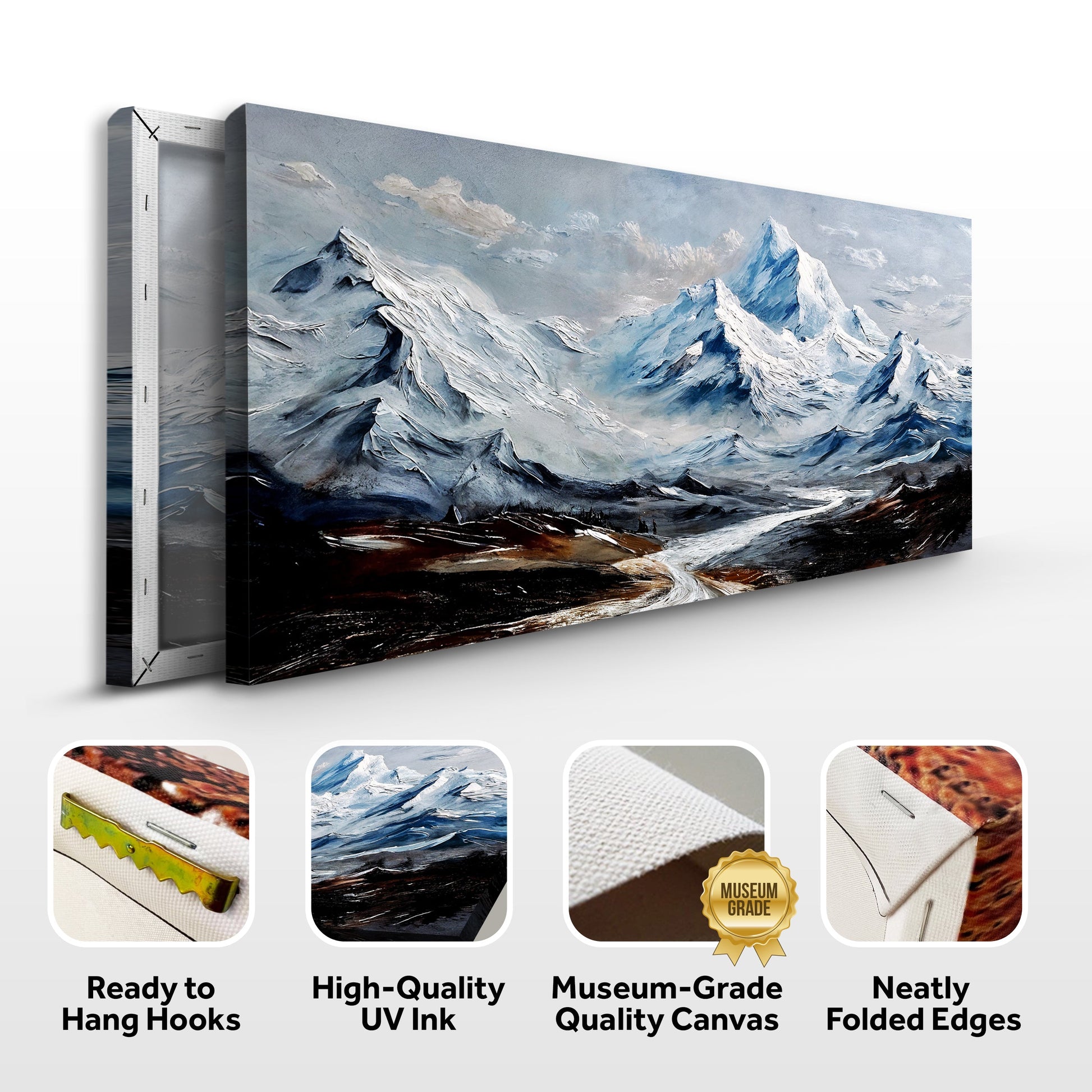 Mountain Minimalist Wall Art II canvas, multi-panel snow mountains by Tailored Canvases on Tampa Home & Garden Store