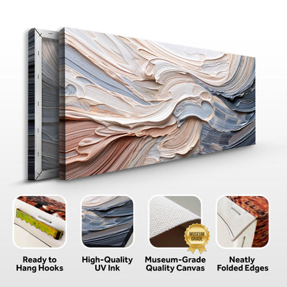 Rough Minimalist Wall Art canvas, 3-panel beige-gray swirls by Tailored Canvases on Tampa Home & Garden Store