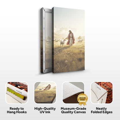 99 Faith Wall Art VI Canvas by Tailored Canvases warm pastoral scene with Jesus and sheep on Tampa Home & Garden Store