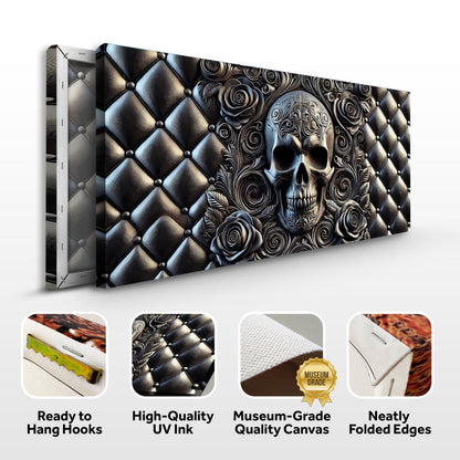 3D Rose And Skull Wall Art canvas with roses and skull on a backdrop Tailored Canvases on Tampa Home & Garden Store