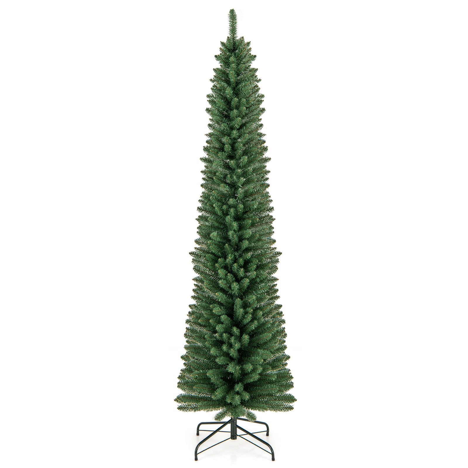 DirectDeals 5/6/7/8 ft pencil Christmas tree with memory wire tips and metal stand on Tampa Home & Garden Store