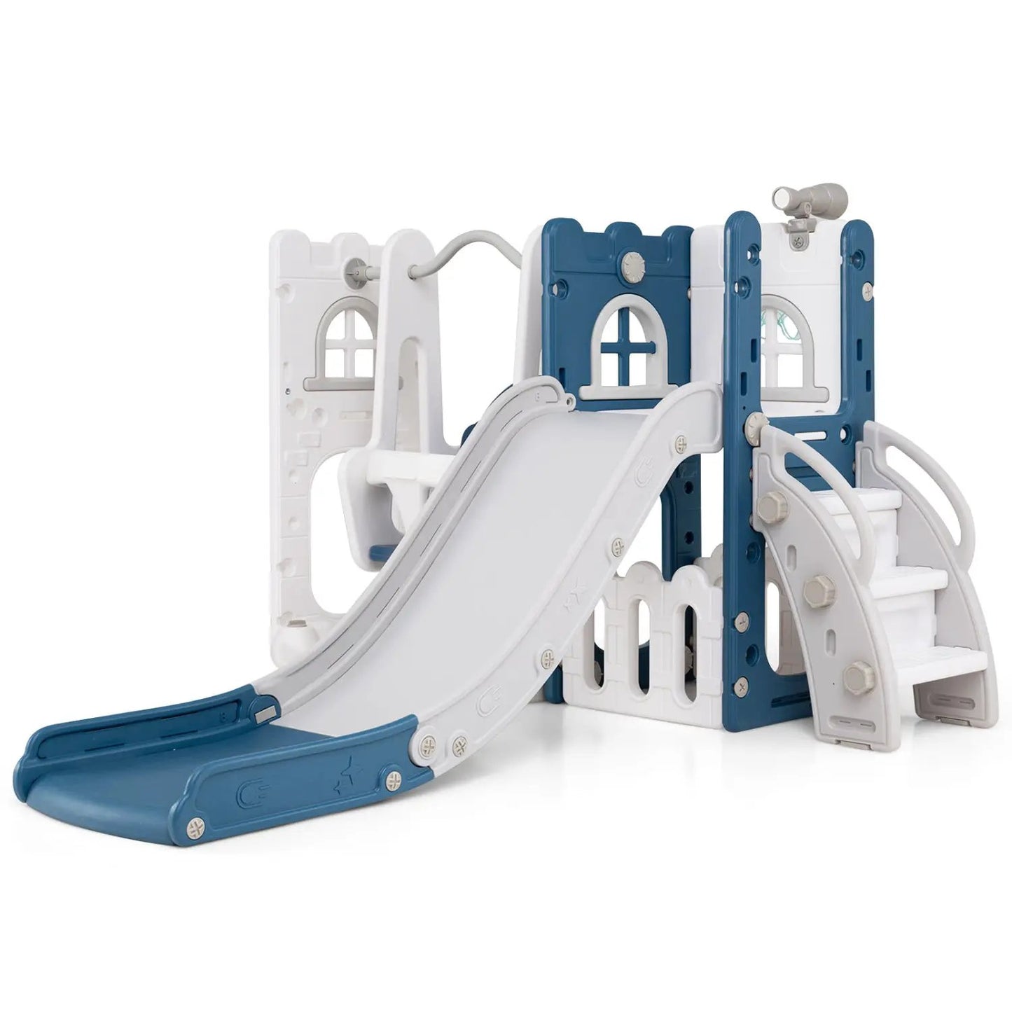 7 in 1 Toddler Swing and Slide Set Basketball Hoop