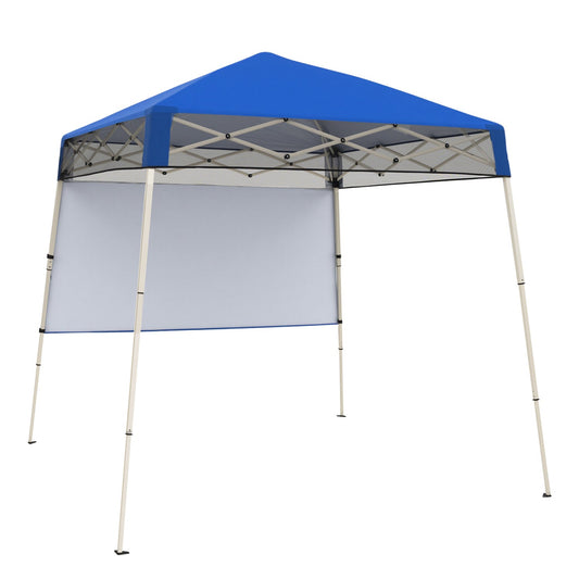 GemGear 7 x 7 ft pop-up canopy tent blue top with center push lock for sports, picnic, camping on Tampa Home & Garden Store
