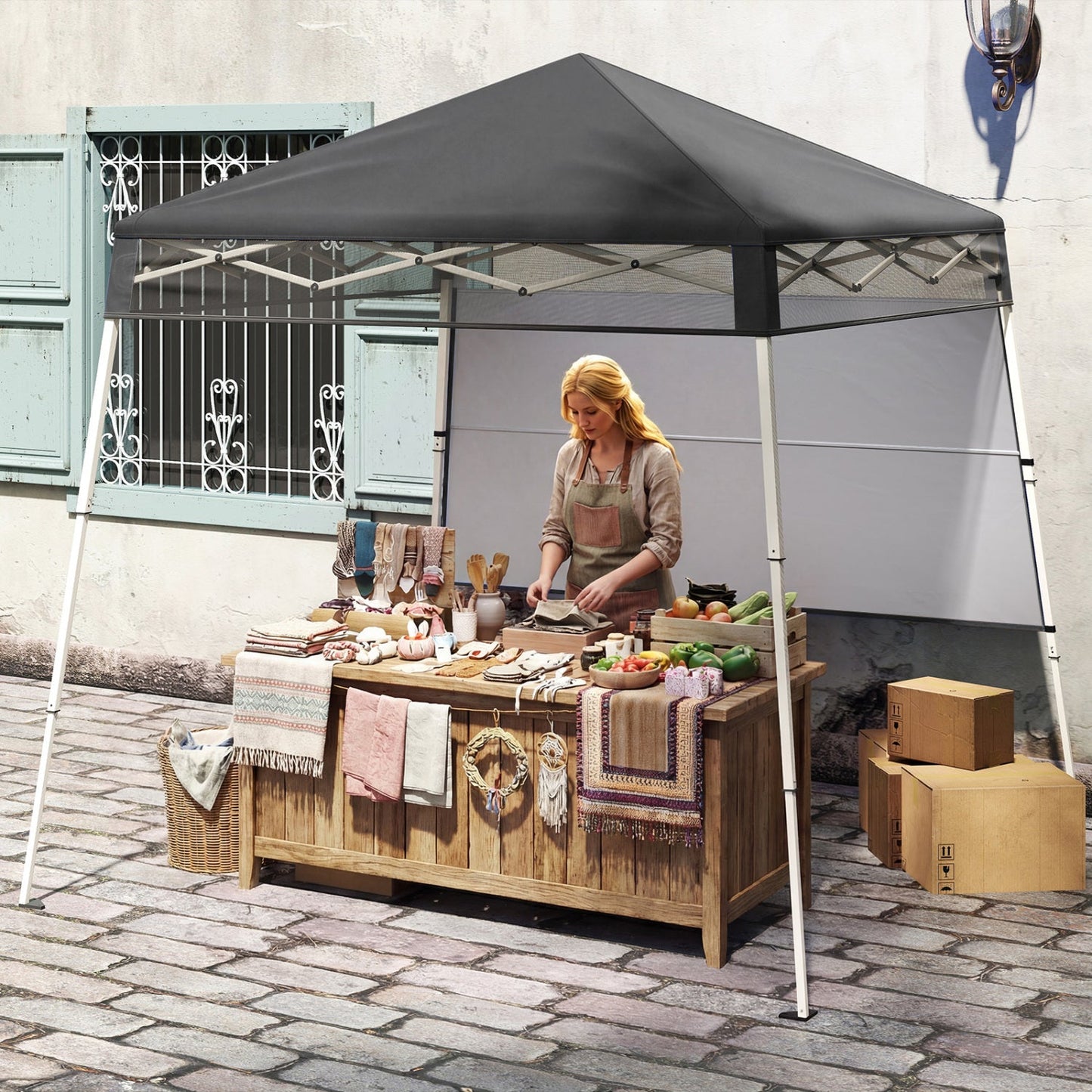 7 by 7 ft Pop Up Canopy Tent and Center Lock
