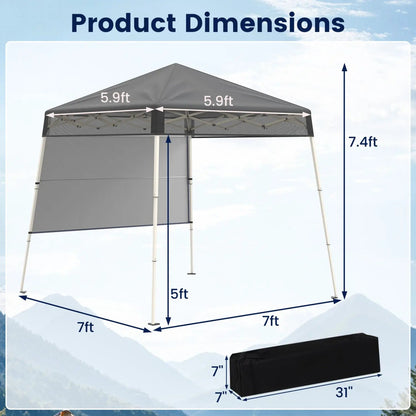 7 by 7 ft Pop Up Canopy Tent and Center Lock
