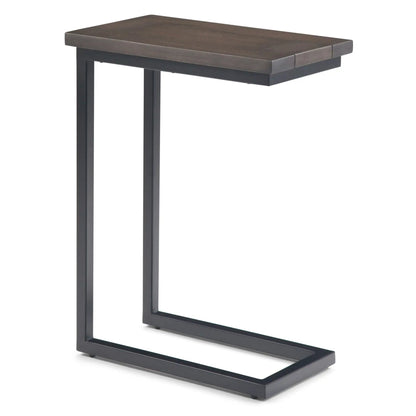 Skyler C Side Handcrafted Table by Unique Piece Furniture, dark wood top with black metal frame on Tampa Home & Garden Store