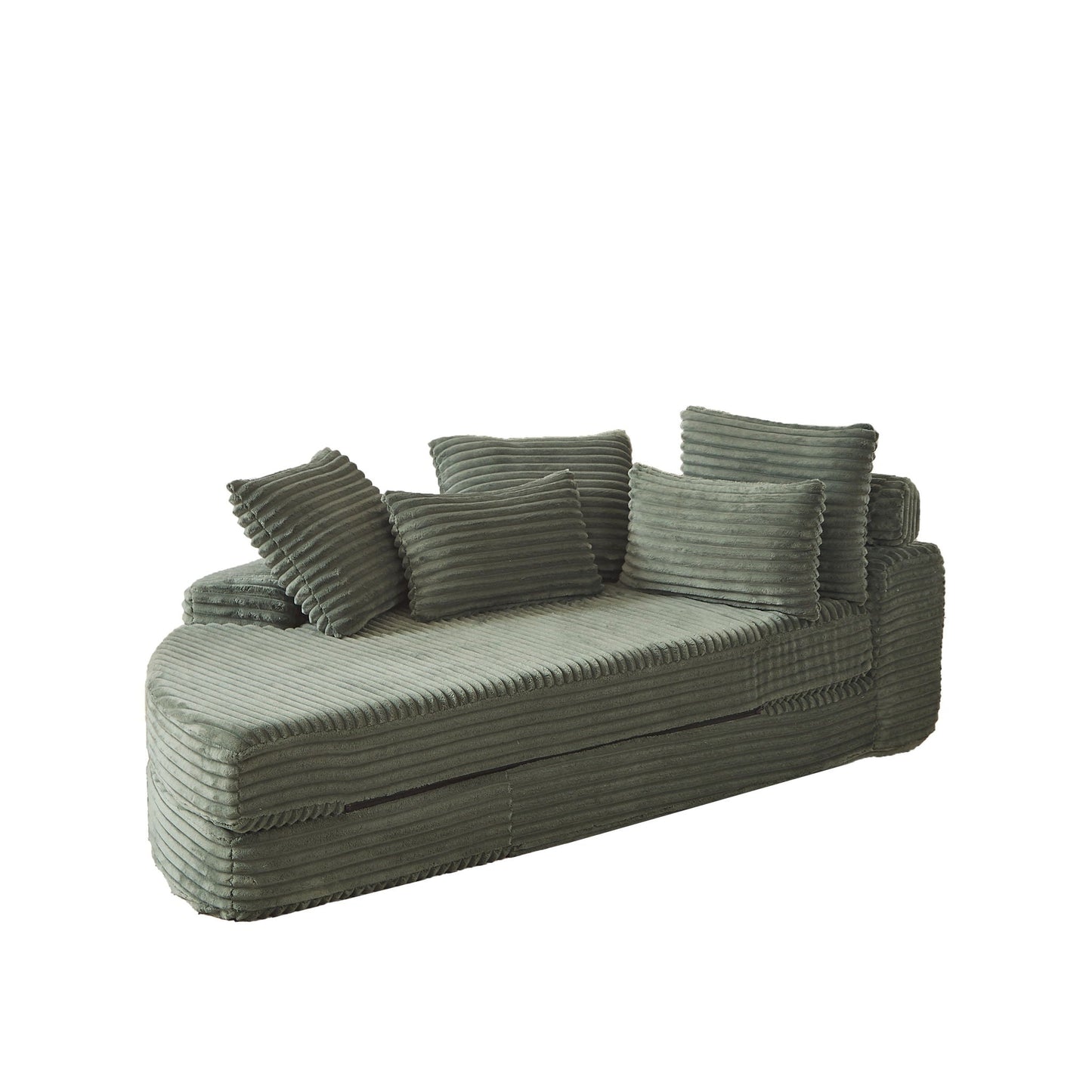 Semi Circular 2 in 1 Sofa Bed with Neck Pillow