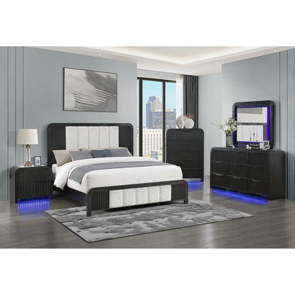 Beverly accent chests with LED lighting in white/black, 3pc set by Unique Piece Furniture on Tampa Home & Garden Store