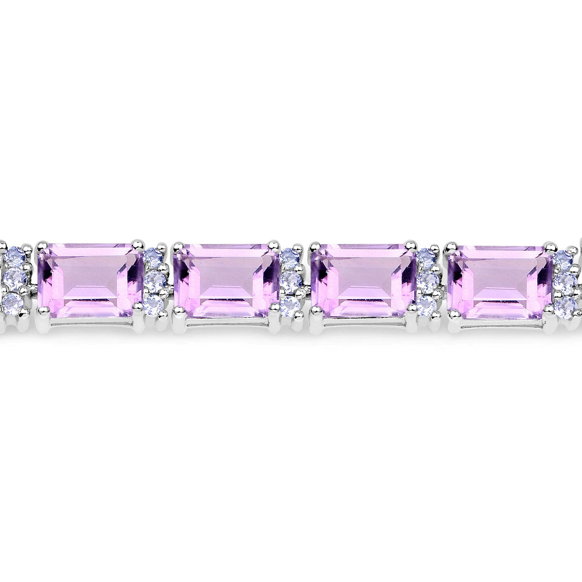 Bracelet with 5 rectangular amethyst and tanzanite stones set in .925 sterling silver on Tampa Home & Garden Store