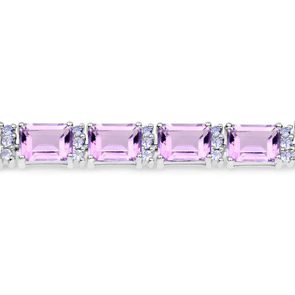 Bracelet with 5 rectangular amethyst and tanzanite stones set in .925 sterling silver on Tampa Home & Garden Store