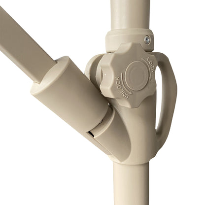 10ft offset patio umbrella beige frame with crank hub by HouseOfZazla base sold separately on Tampa Home & Garden Store
