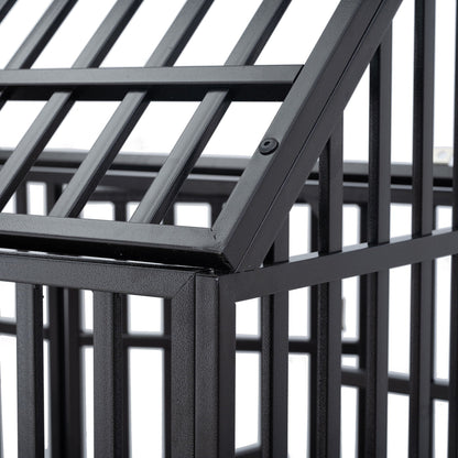 Heavy Duty Dog Crate Lockable Wheels frame close-up of black metal bars on Tampa Home & Garden Store