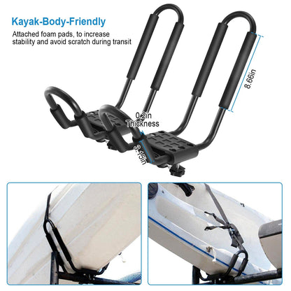 GemGear J-bar kayak carrier with foam grips, 220 lb capacity, includes 2 straps on Tampa Home & Garden Store