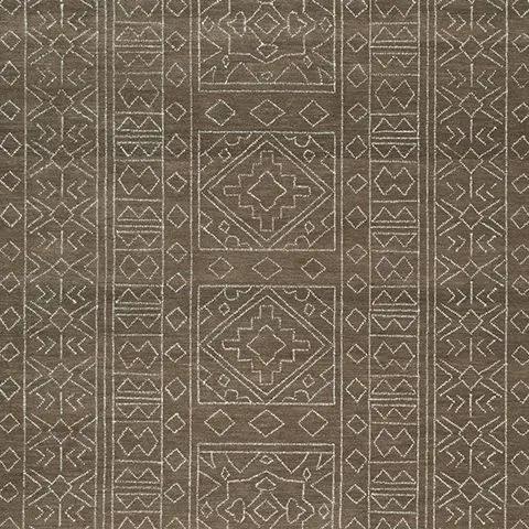 Merrittman rug brown geometric area rug with diamond motifs Unique Piece Furniture on Tampa Home & Garden Store