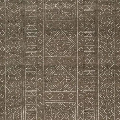 Merrittman rug brown geometric area rug with diamond motifs Unique Piece Furniture on Tampa Home & Garden Store