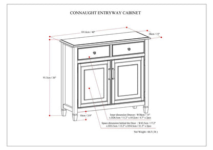 Connaught Solid Wood Entryway Storage Cabinet