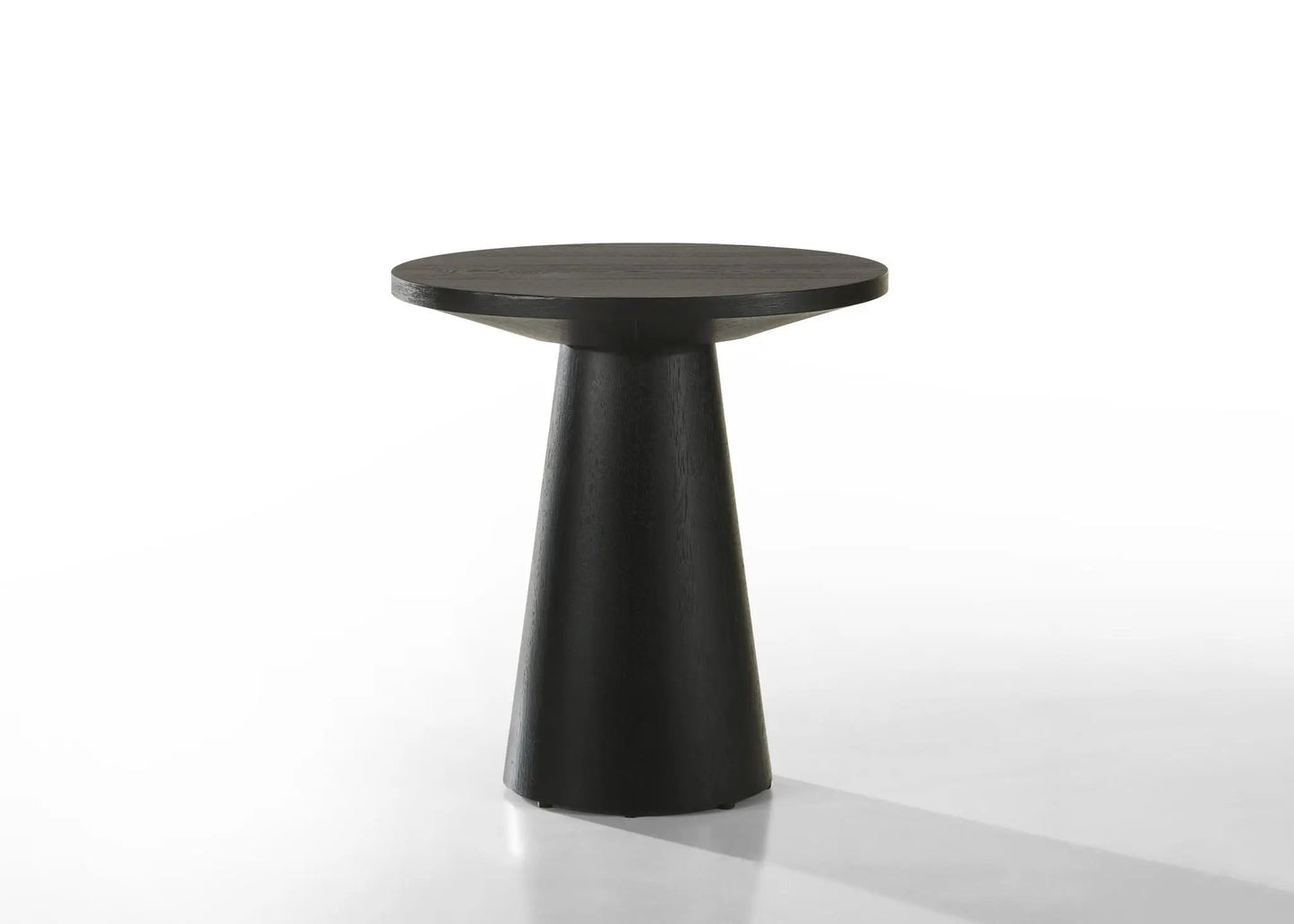 Jasper Round Table In Ebony Finish and Wood Grain