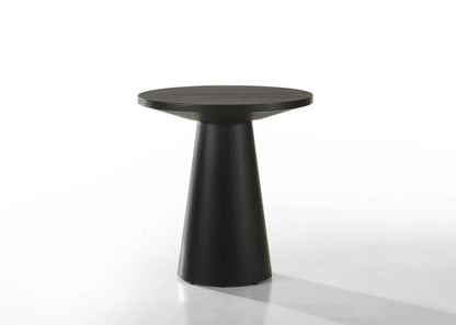 Jasper Round Table In Ebony Finish and Wood Grain